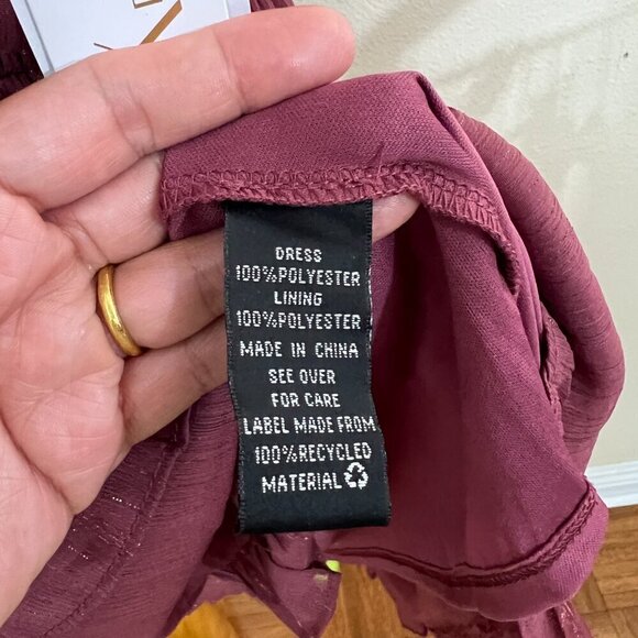 BCX Womens Juniors Tie Waist Short Mini Dress XTRA LARGE In Mauve Red - Picture 9 of 11